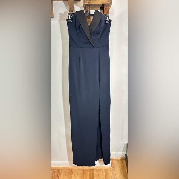 Jay Godfrey Strapless Sylvia Gown Navy Strapless Tuxedo 0 - Picture 5 of 12
